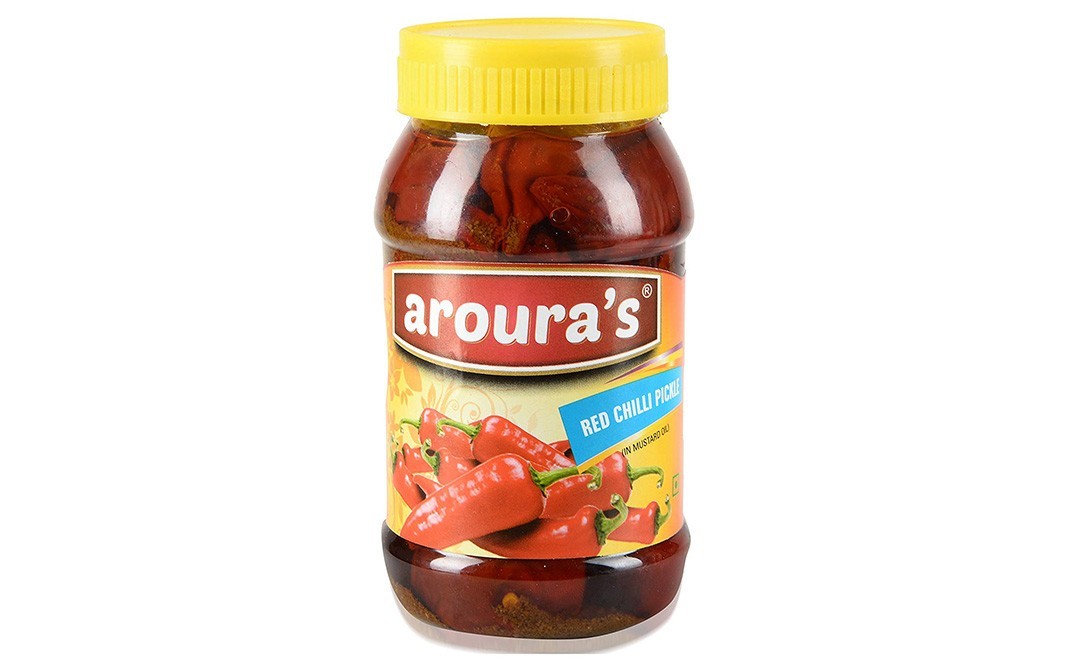 Aroura Red Chilli Pickle (In Mustard Oil)   Plastic Jar  400 grams